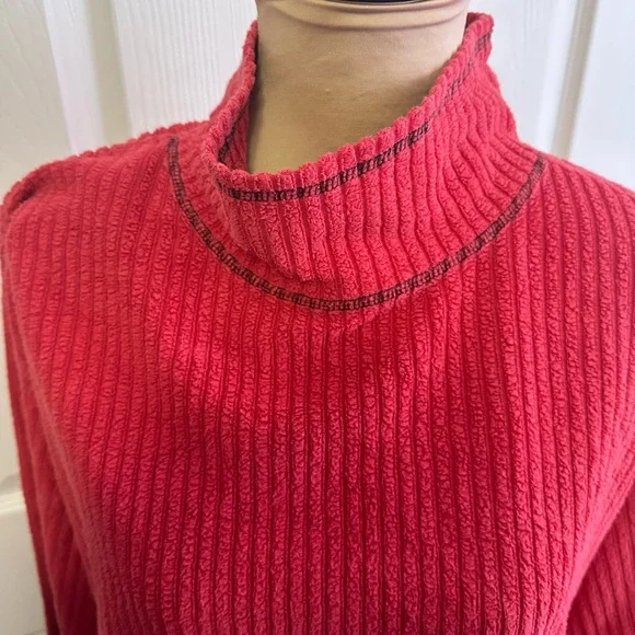 Hanes Signature Collection Bold Red Women's Turtleneck Sweater - Picture 2 of 5